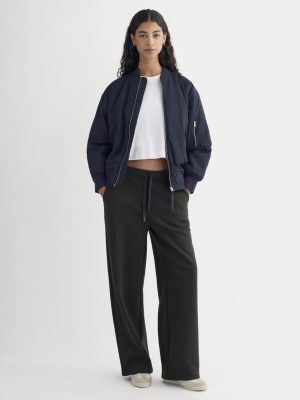 Luxe Fleece Wide-Leg Sweatpant | Black