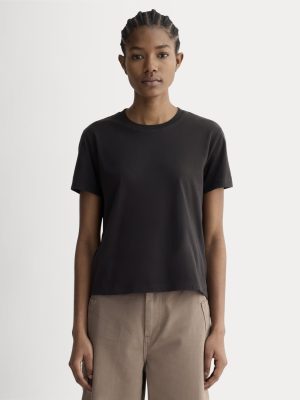 The Box-Cut Tee in Essential Cotton | Black | No Pocket