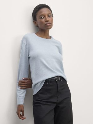The Classic Crew in Cashmere | Sky Blue