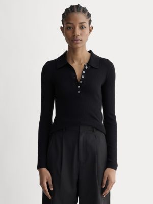 The Polo in Ultrasoft Merino | Black