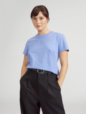 The Box-Cut Tee in Essential Cotton | Cornflower Blue | No Pocket