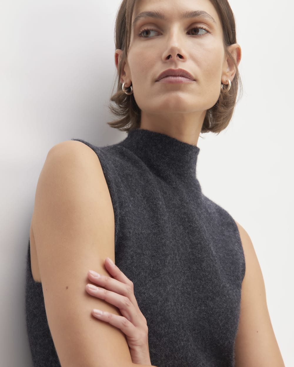 The Cozy-Stretch Sleeveless Midi Dress | Charcoal - Image 3