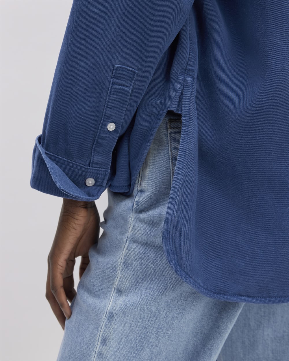 The Boxy Overshirt in Buttersoft | Bellwether Blue - Image 5