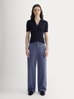 The Wide-Leg Chino | Deep Cobalt