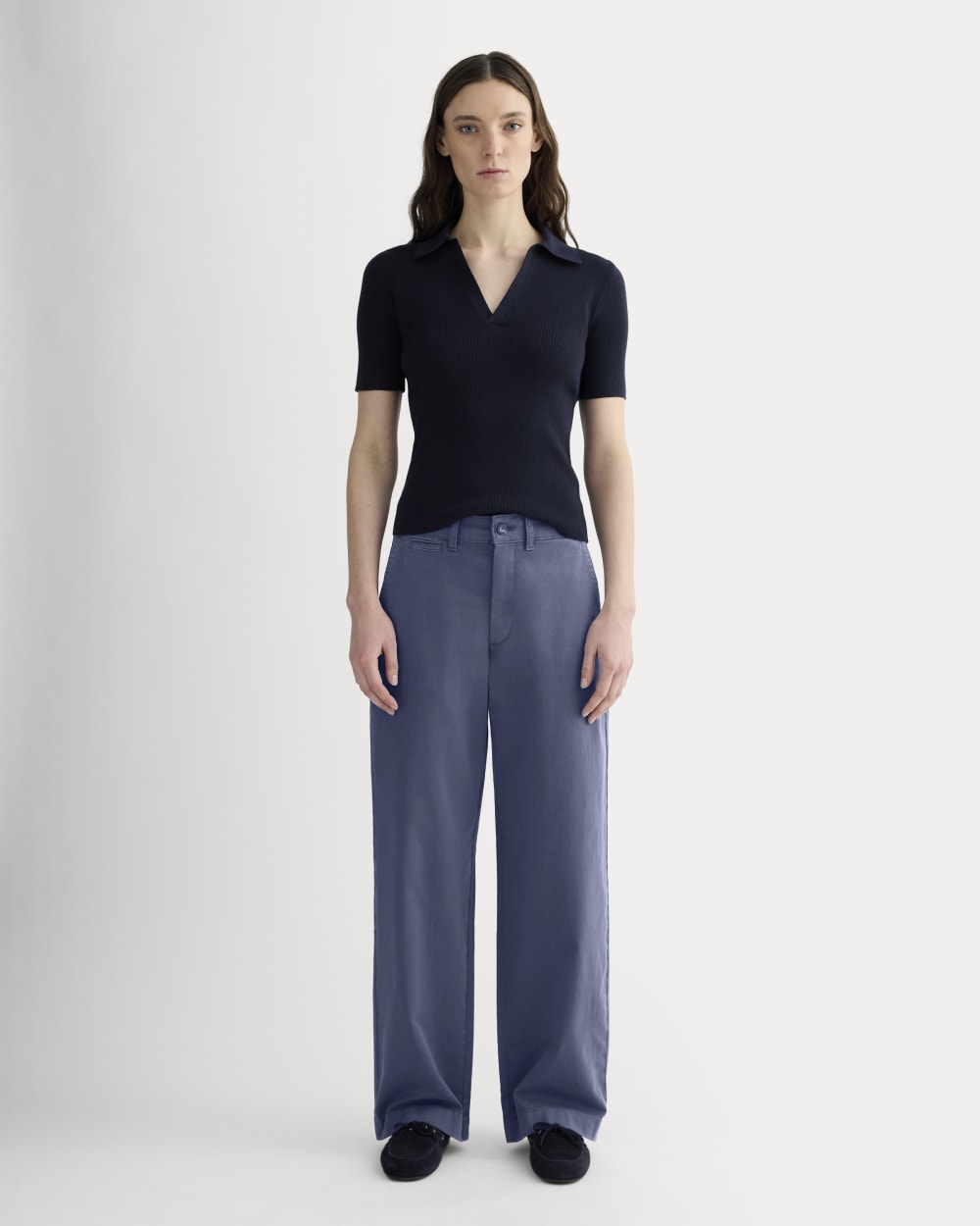 The Wide-Leg Chino | Deep Cobalt