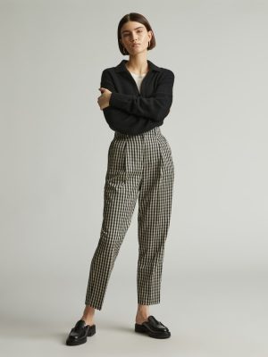 The Draper Tapered Pant in Buttersmooth | Khaki / Black