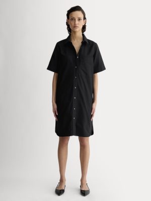 The Oxford Short-Sleeve Shirt Dress | Black