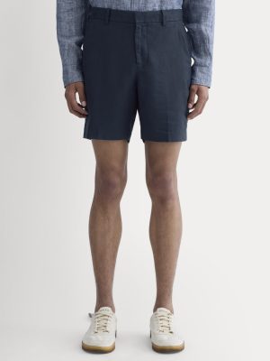The 7 Linen Trouser Short | Navy