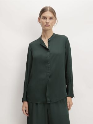 The Hammered Satin Popover Shirt | Scarab