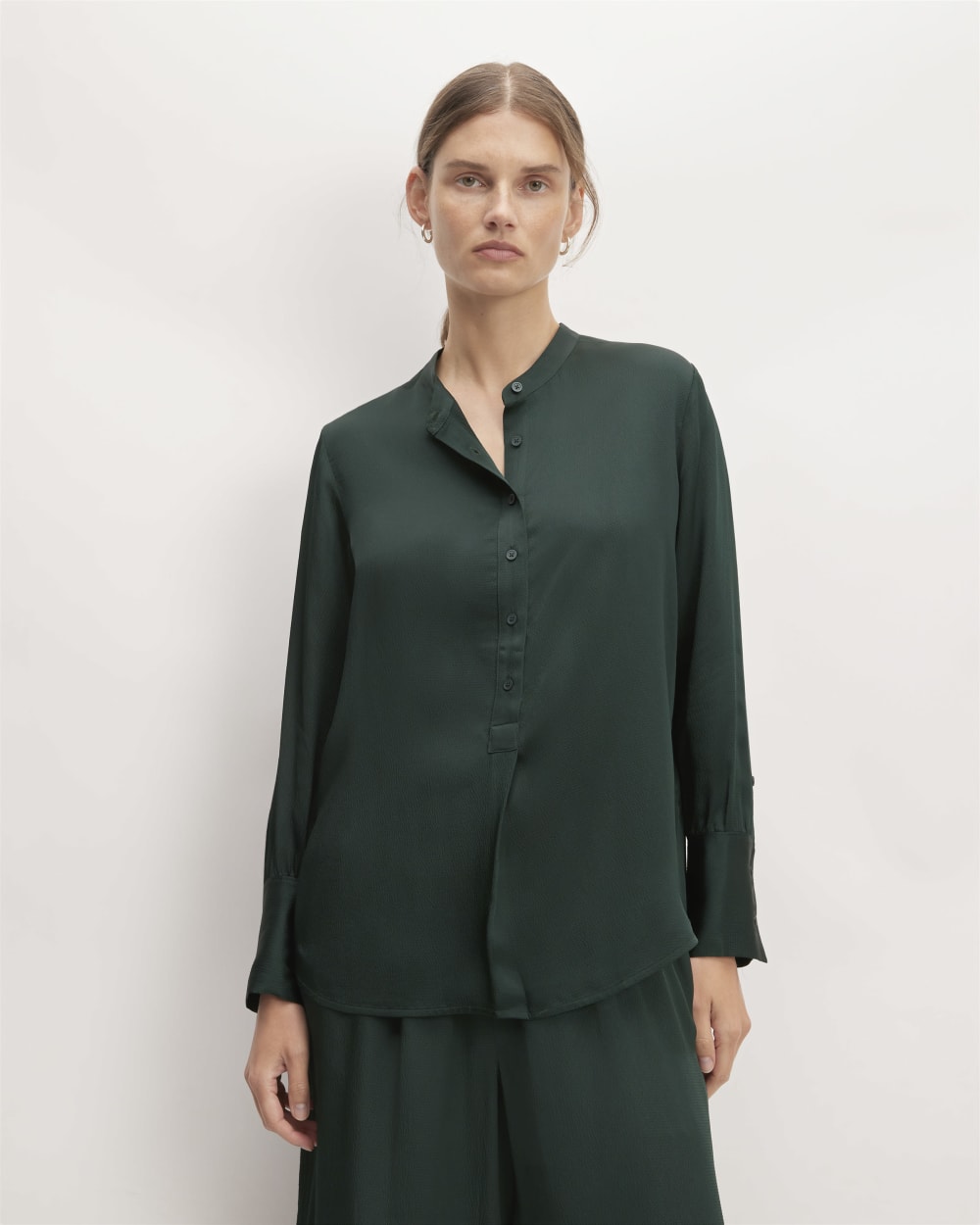 The Hammered Satin Popover Shirt | Scarab