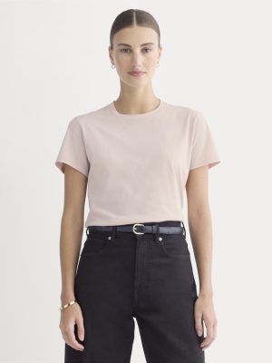 The Box-Cut Tee in Essential Cotton | Soft Rose | No Pocket