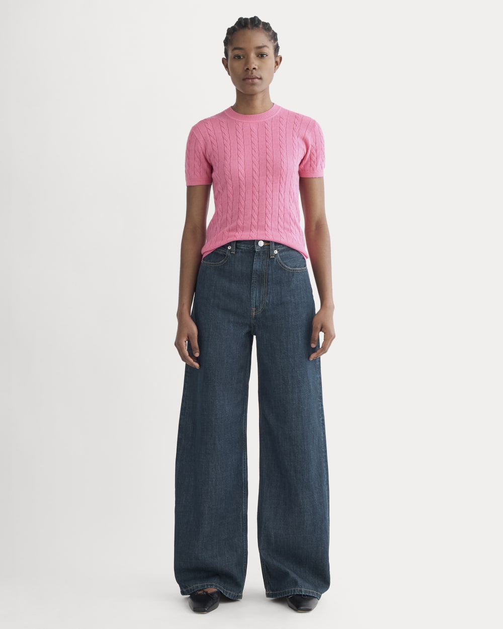 The Cable Crew in Cotton Cashmere | Deep Pink - Image 3