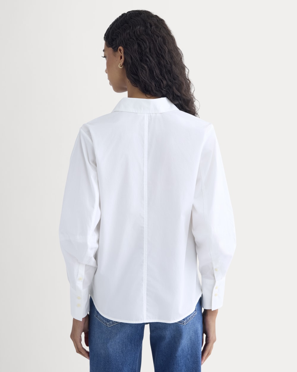 Lantern-Sleeve Shirt in Lightweight Cotton | White - Image 5