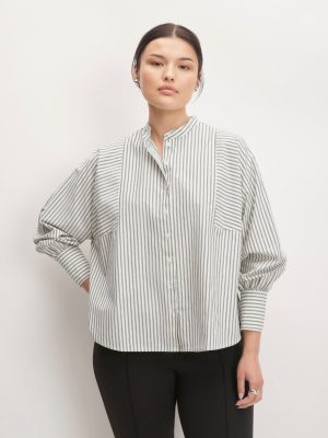 The Oversized Raglan Shirt | Bone / Navy