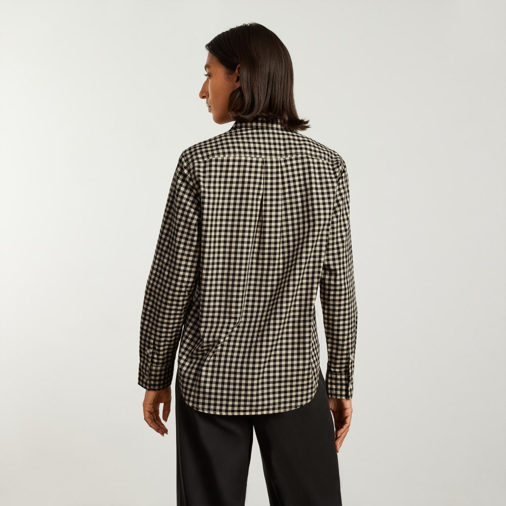 The Must-Have Shirt in Silky Cotton | Black / Canvas Gingham - Image 3