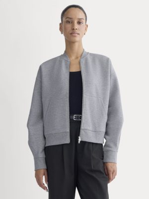 Luxe Fleece Bomber Jacket | Vintage Heather Grey