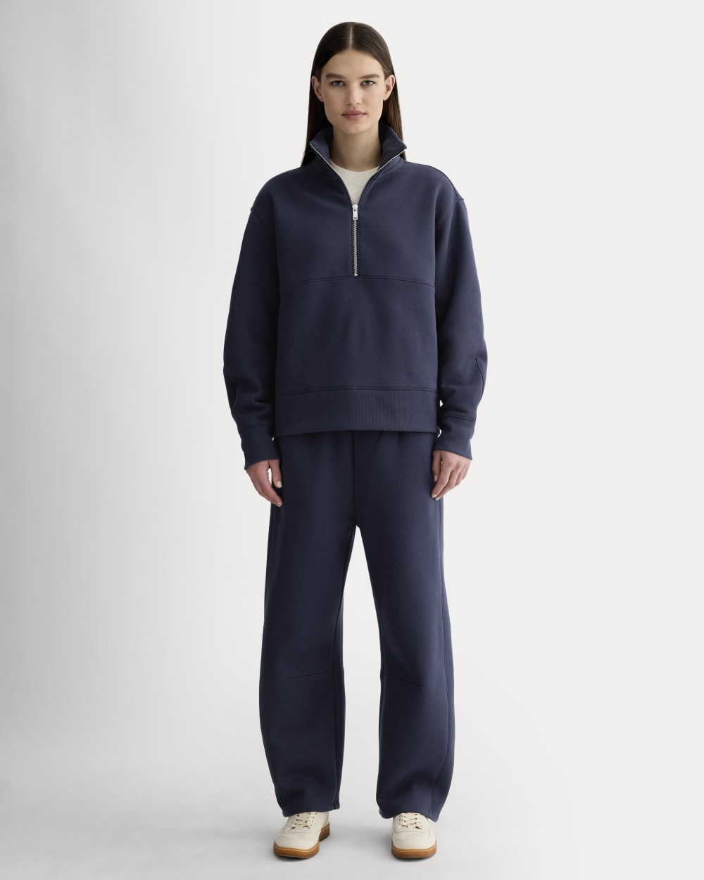 Luxe Fleece Half-Zip Sweatshirt | Navy - Image 3