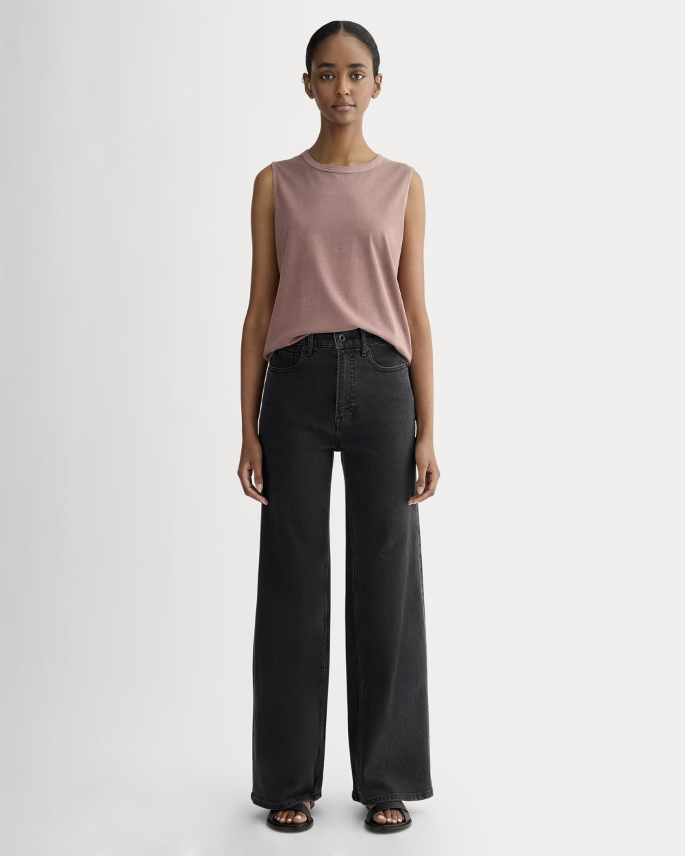 The Boyfriend Tank in Essential Cotton | Brown Garment Dye - Image 3