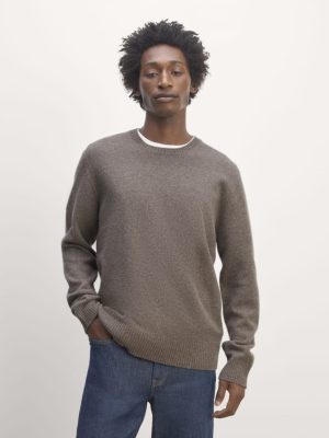 The Premium Merino Crew Neck Sweater | Taupe Melange