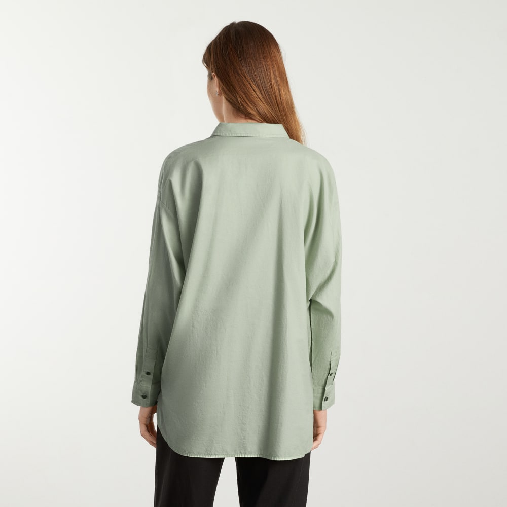 The Oversized Silky Cotton Shirt | Laurel - Image 3