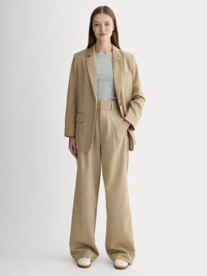 The Draper Pleated Pant in Buttersmooth | Ash Brown | 32 Inseam