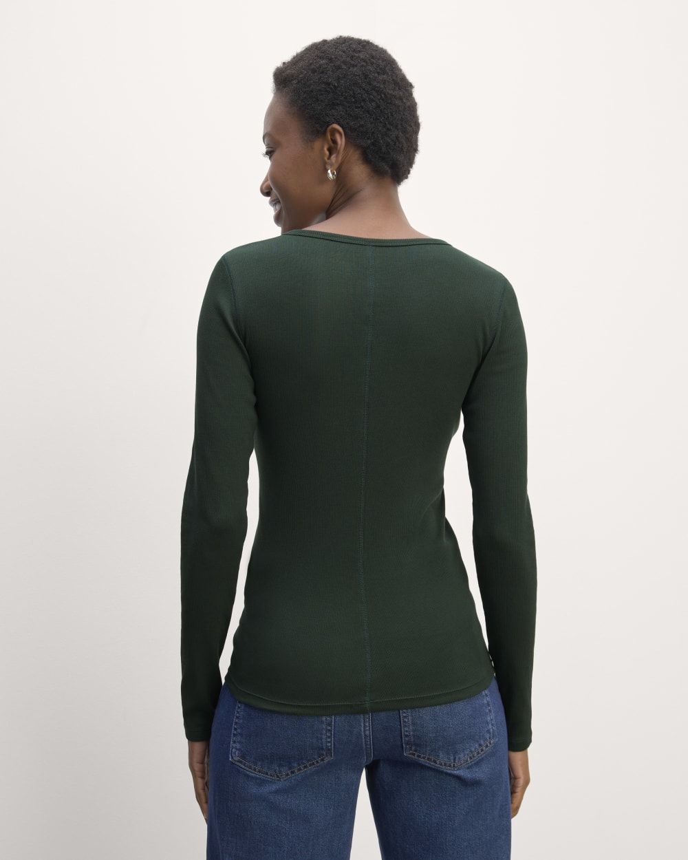 The Luxe Rib Long-Sleeve Crew | Scarab - Image 4