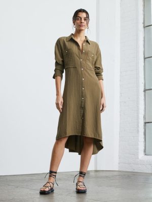 The City Stripe Draped Shirt Dress | Beech