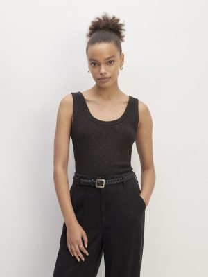 The Cozy Rib Tank | Black