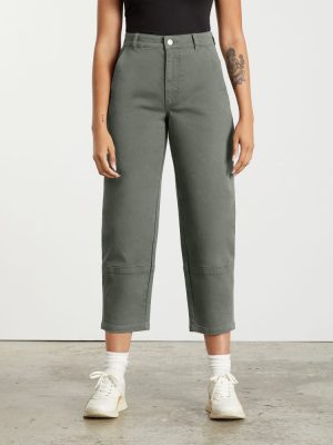 The Utility Barrel Pant | Pewter Green | Tall