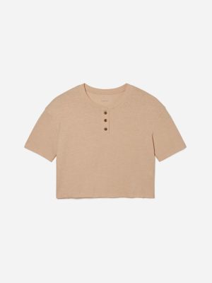 The Vintage Henley Hemp Tee | Hazelnut