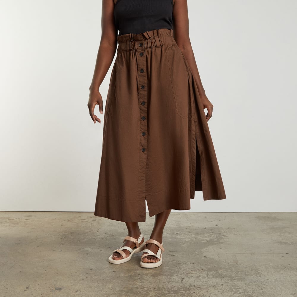 The Easy Button-Front Skirt | Espresso - Image 2