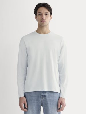The Essential Organic Long-Sleeve Tee | Air Blue