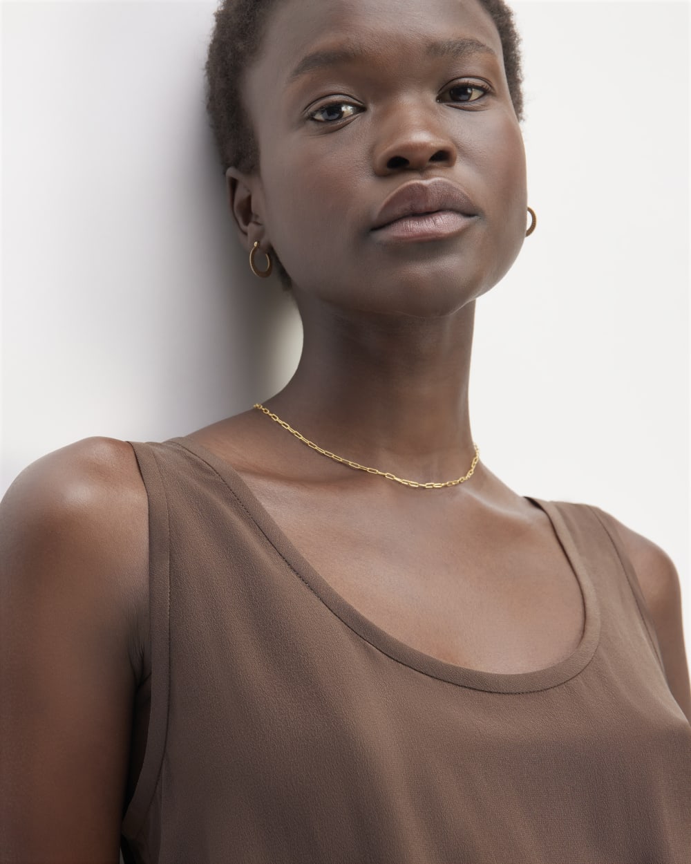 The Scoop Tank in Washable Silk | Cocoa - Image 4