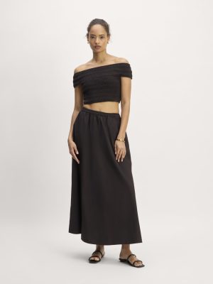 The Supima® Pull-On Maxi Skirt | Black