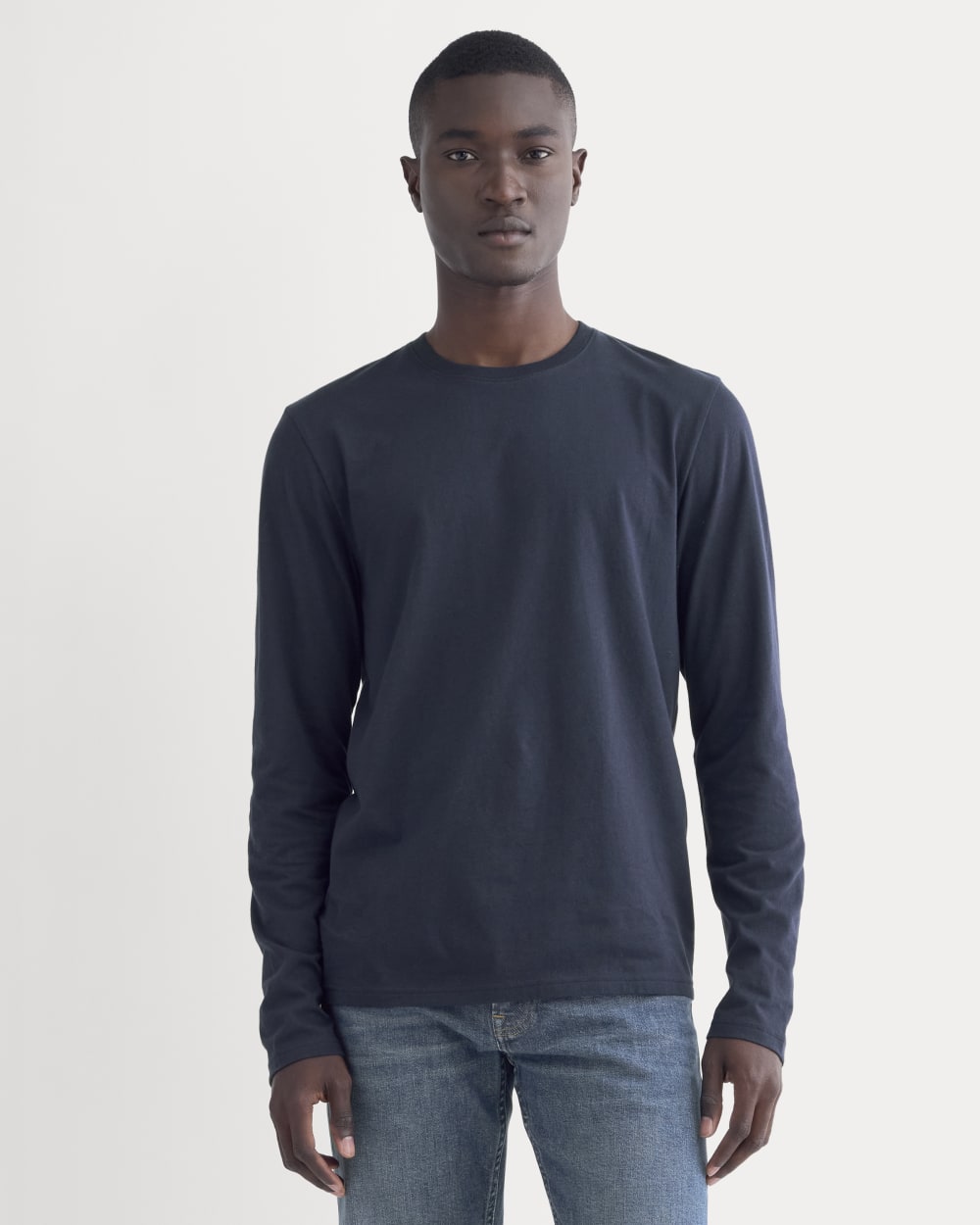 The Essential Organic Long-Sleeve Tee | Deep Navy