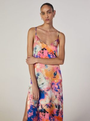 The Everlane x Marques' Almeida Satin Tie-Dye Dress | Multi Tie-Dye