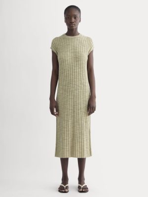 The Column Dress in Cotton Linen | Eucalyptus