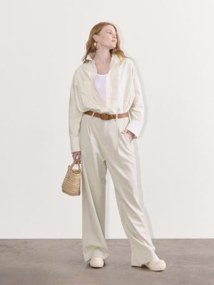 The Draper Pleated Pant in Buttersmooth | Sandstone | 30 Inseam