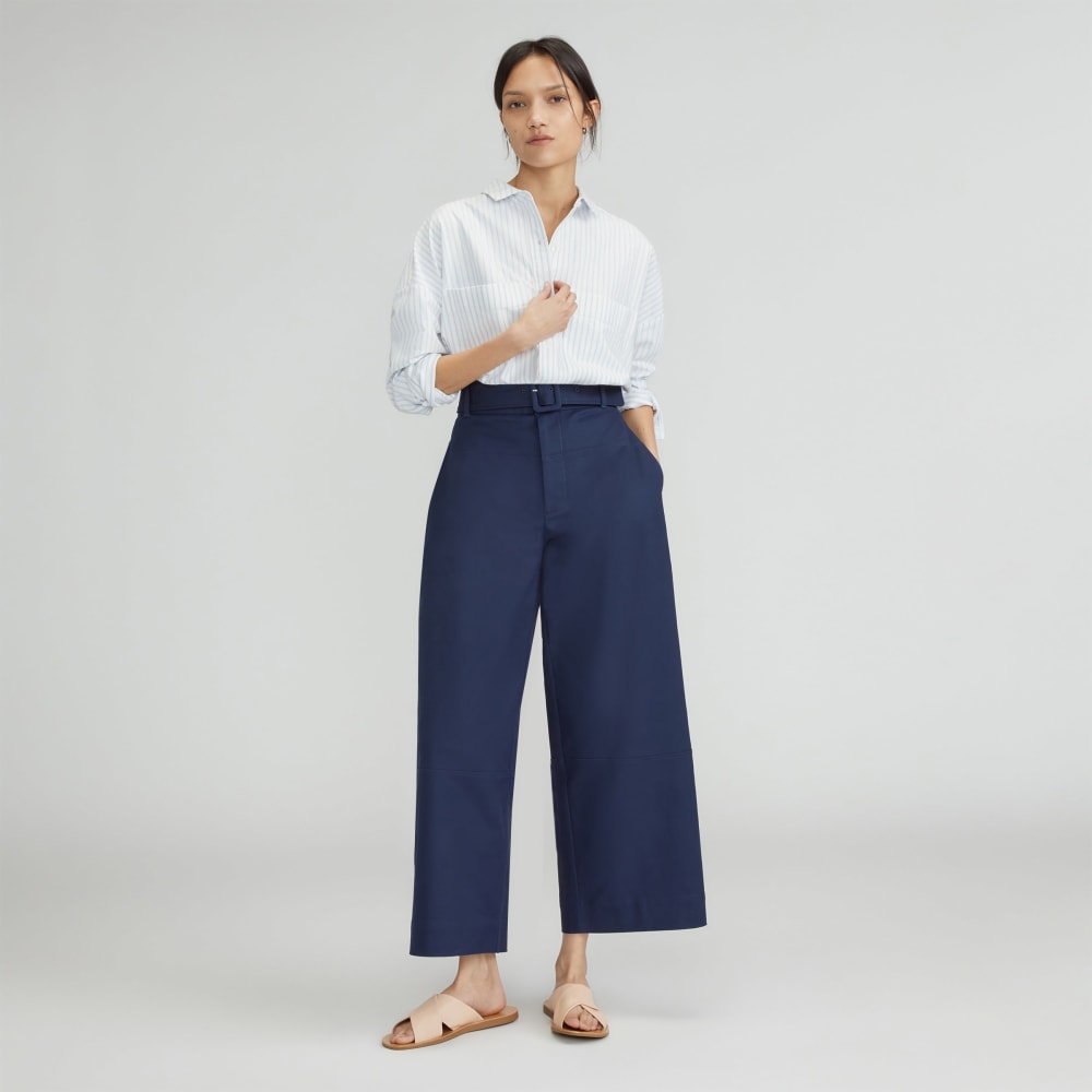 The Boxy Oxford | White / Periwinkle Mini Stripe - Image 6