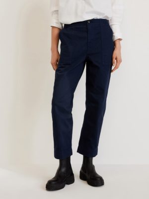 The Organic Cotton Herringbone Pant | Navy