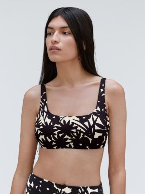 The Square-Neck Bikini Top | Black / Canvas Floral