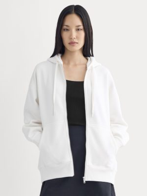 Luxe Fleece Oversized Full-Zip Hoodie | Bone