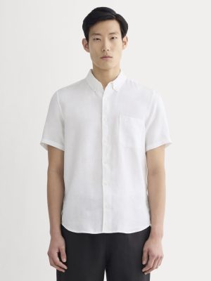 The Classic Short-Sleeve Shirt in Linen | White