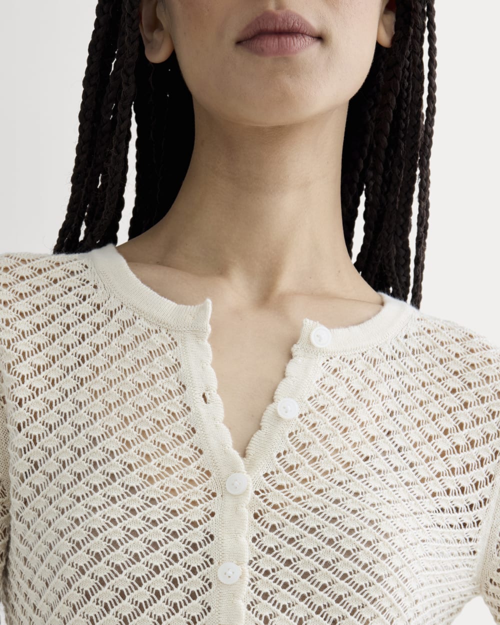 The Lace Knit Cardigan | Birch - Image 4