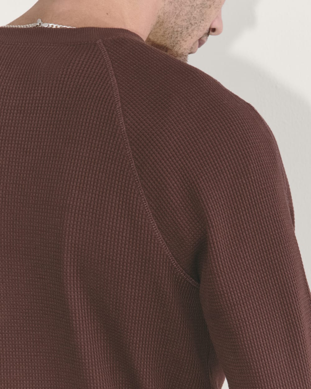 The Waffle Long-Sleeve Henley | Dark Mahogany - Image 4