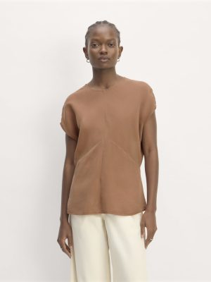 The Drape Top in Butterlite | Carob Brown