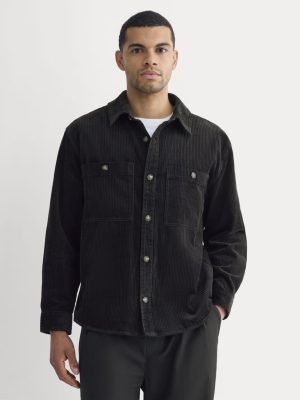 Wide Wale Corduroy Shirt |  Black