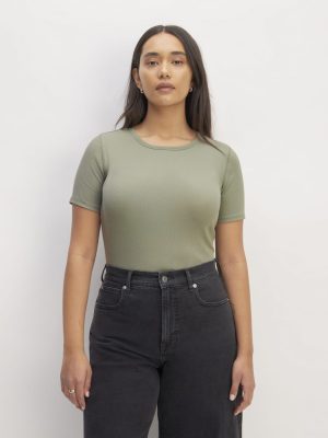 The Luxe Rib Crew | Sage Green