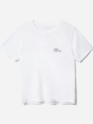 The 100% Austin Box-Cut Tee | White / Black