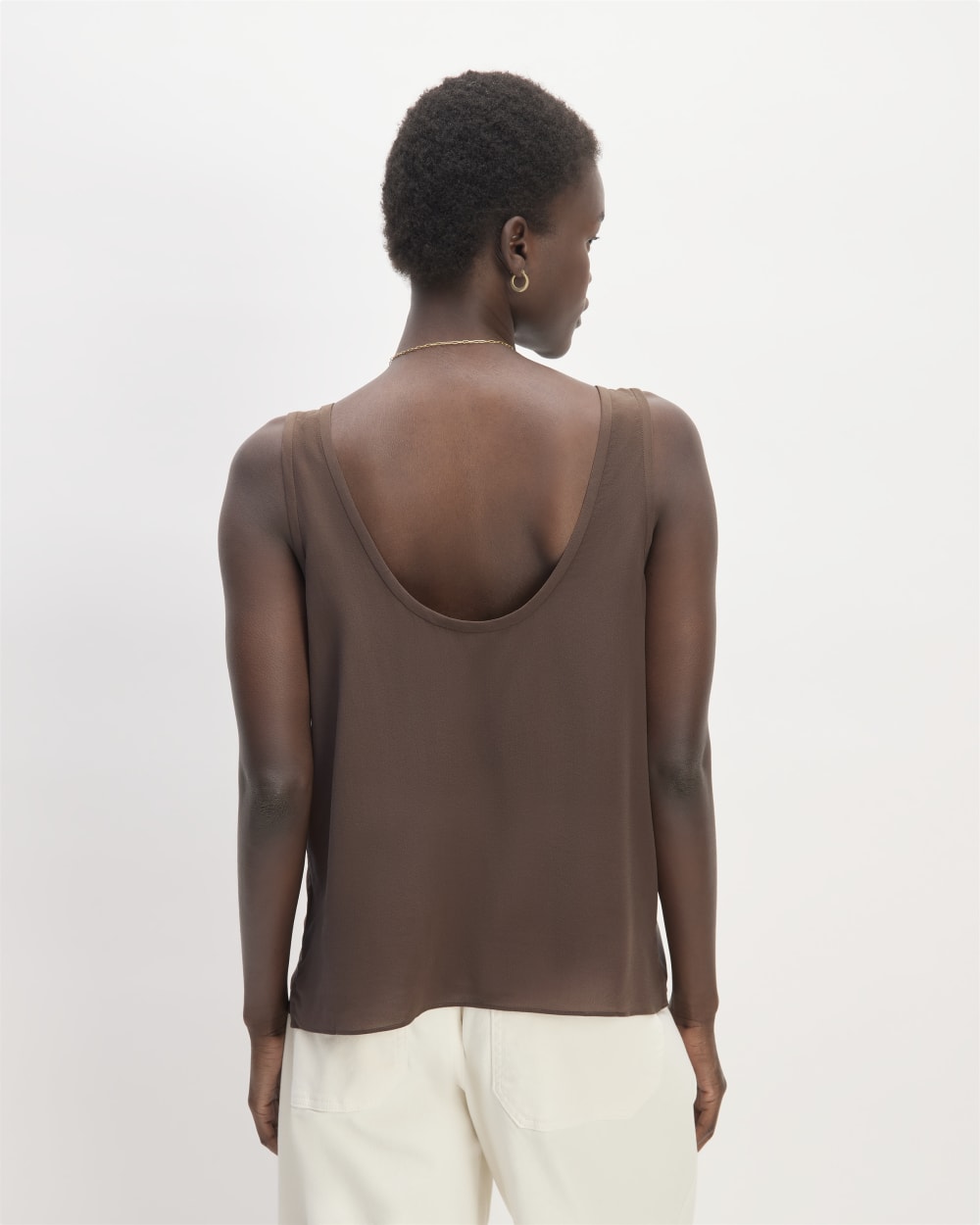 The Scoop Tank in Washable Silk | Cocoa - Image 6